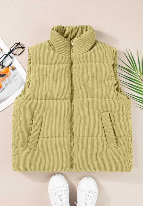 Zip Up Turtleneck Vest Coat