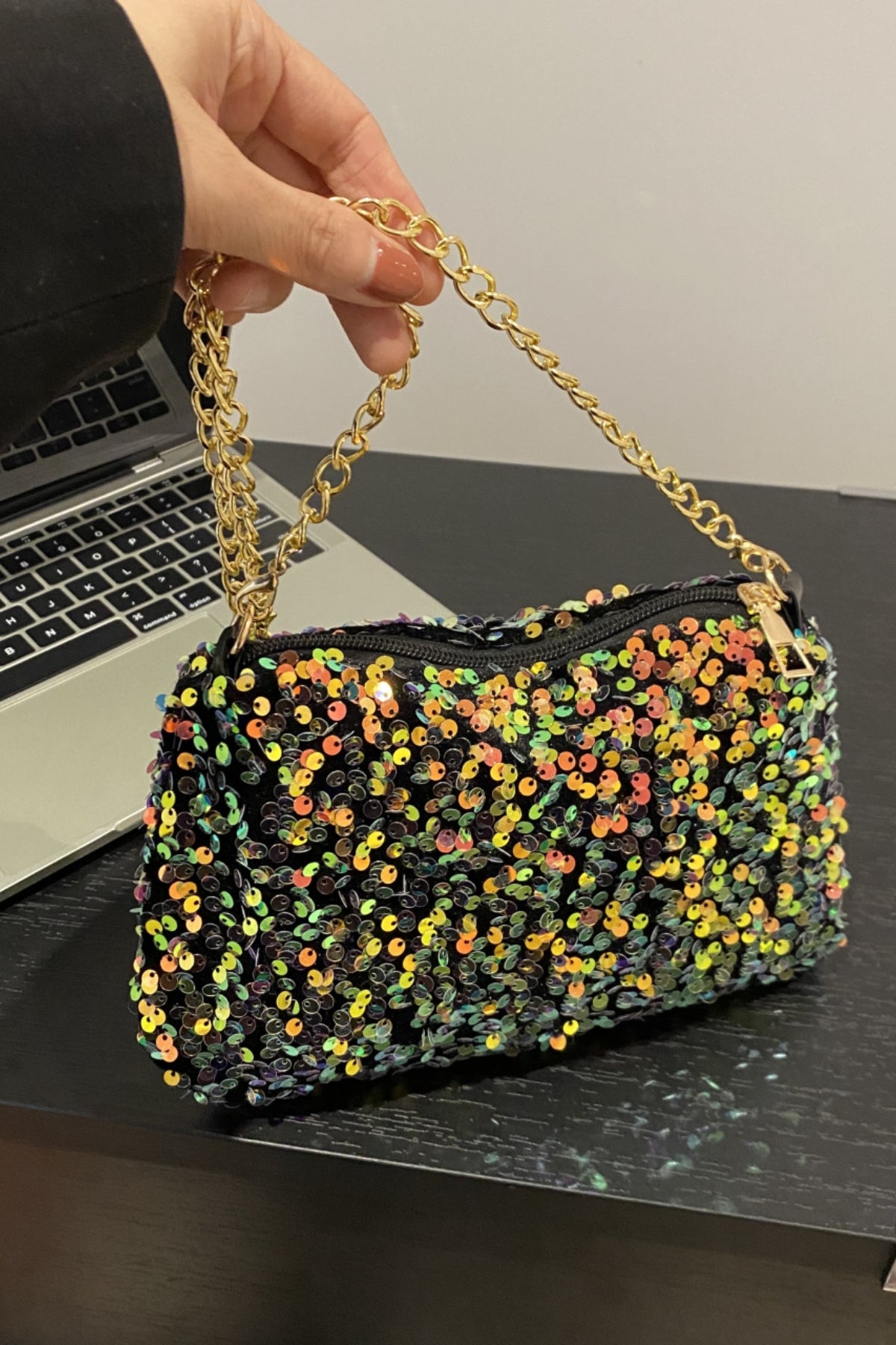 Sequin Removable Strap Shoulder Bag