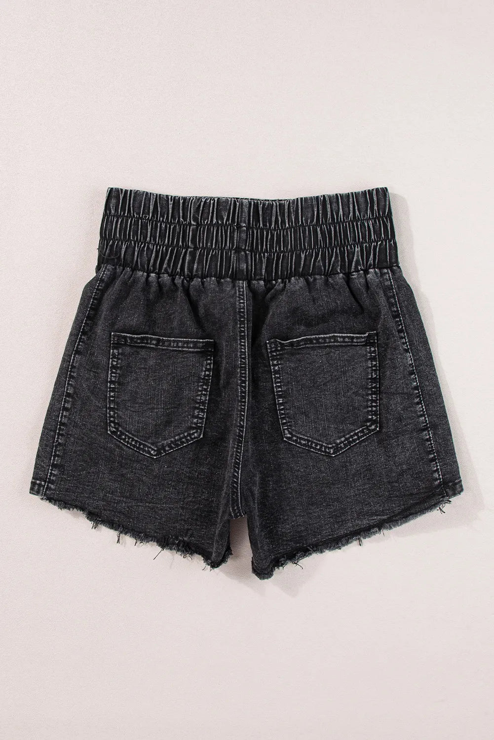 High Waist Raw Hem Denim Shorts