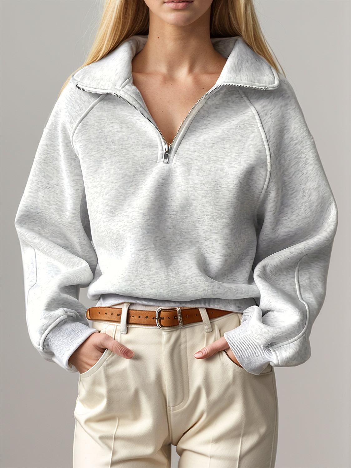 Half Zip Long Sleeve Sweatshirt