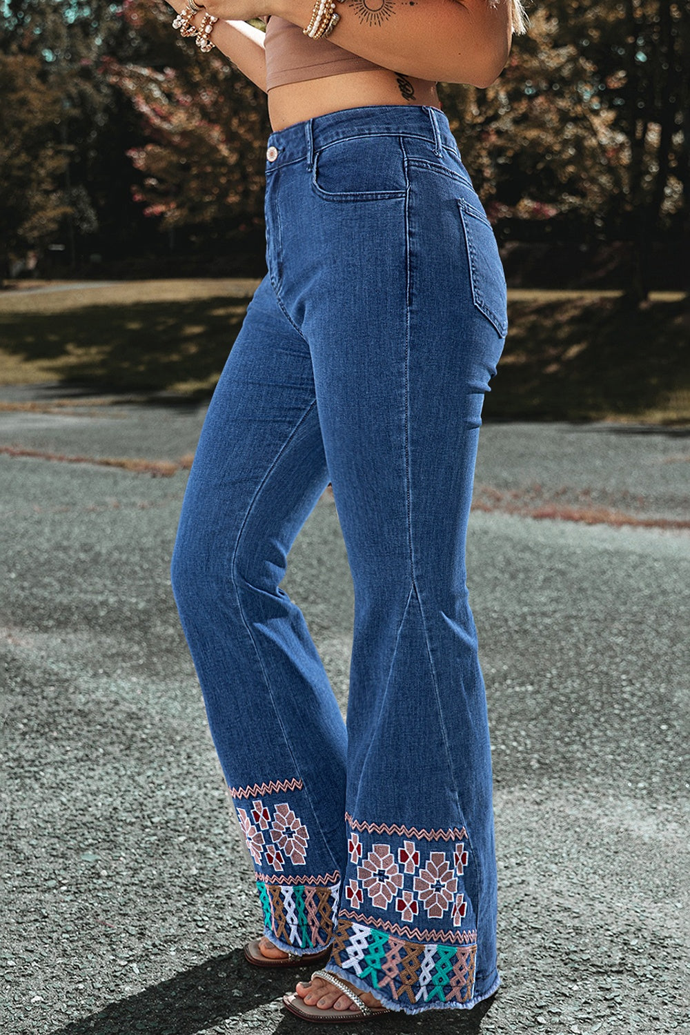 Embroidered Bootcut Jeans