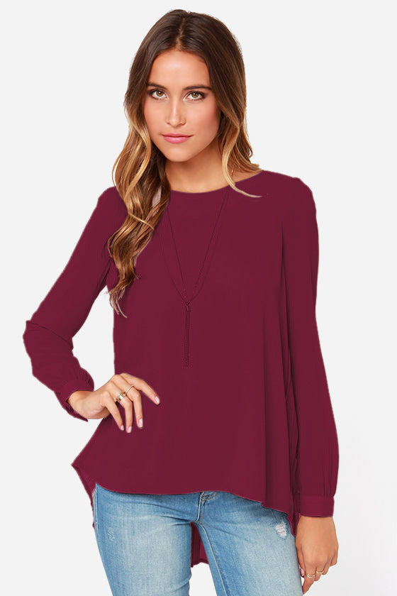 Ivy Lane Full Size Round Neck Back Pleated Blouse