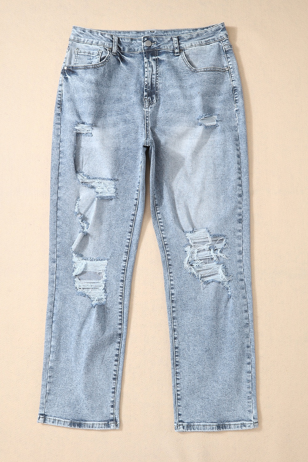 Distressed High Waist Jeans