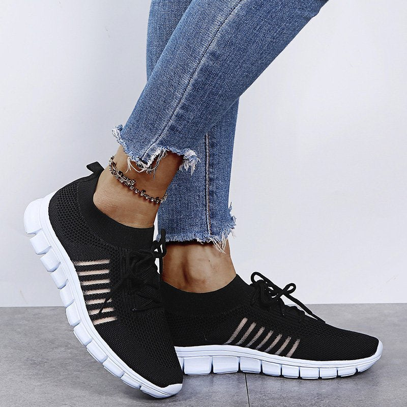 Breathable Mesh Lace Up Sneakers